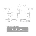 Grifo de baño de alta calidad de 8 pulgadas Goldia rosa de oro de 3 agujeros de lavabo de lavabo de 3 hoyos